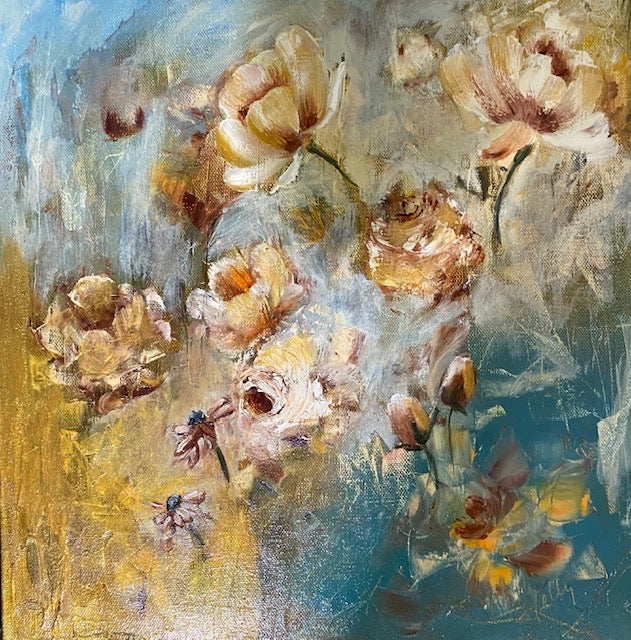 "Golden Murmur" - Original Mixed Media Painting
