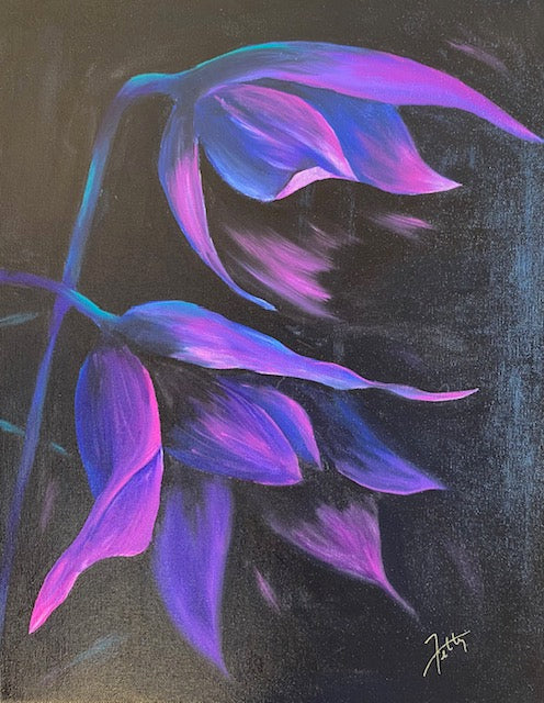 "Evening Petals" - Original Mixed Media Painting