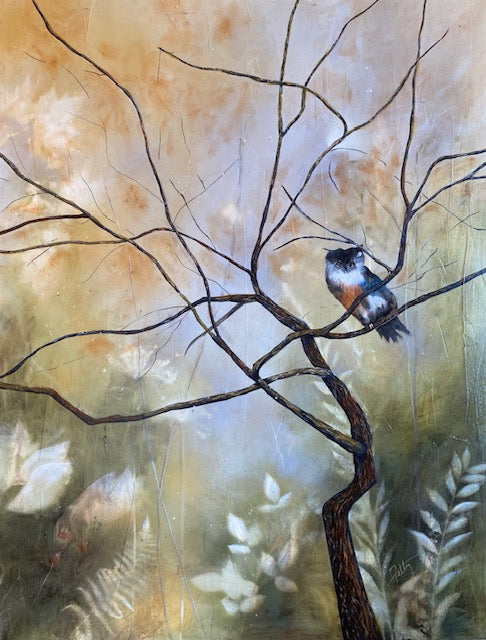 "The Watcher In Waiting" - Original Mixed Media Painting