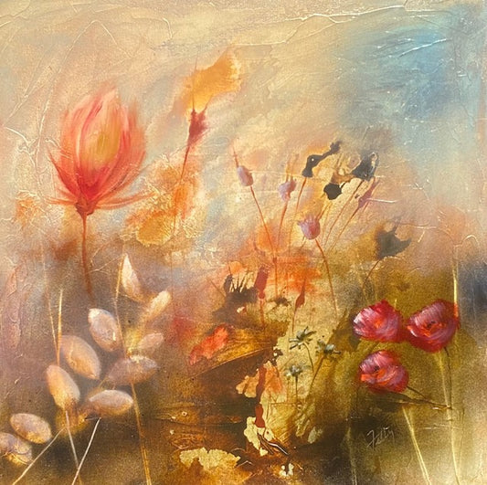 "Among The Wild Petals" - Original Mixed Media Painting