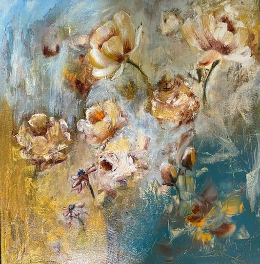 "Golden Murmur" - Original Mixed Media Painting