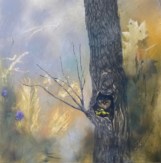 "The Keeper of Small Secrets" - Original Mixed Media Painting