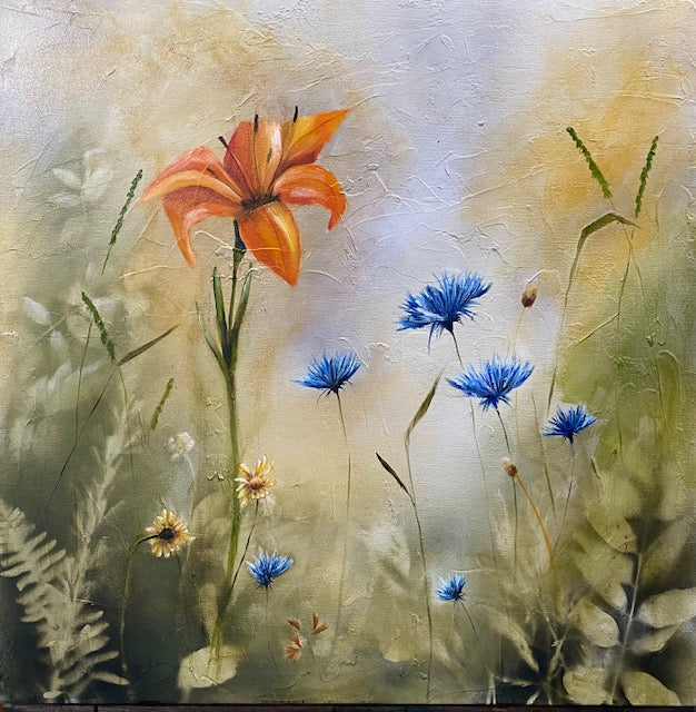 "Tiger Lilies" - Original Mixed Media Painting